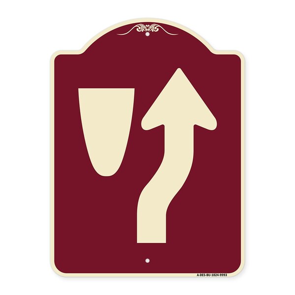 Designer Series-Beware Of Curb Graphic Burgungy Heavy-Gauge Aluminum, 24" x 18", BU-1824-9993